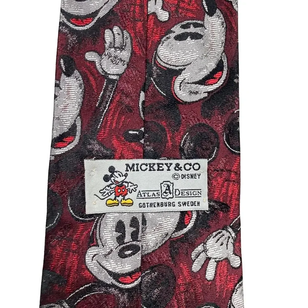 Disney Mickey and Co Atlas Design Mickey Mouse Novelty Necktie Vintage